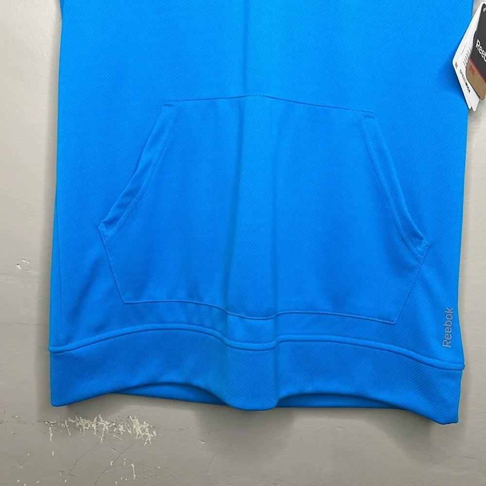 REEBOK Boys Mesh Hoodie Tank Top Caribbean Blue Speedwick Fabric Casual Medium